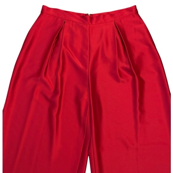 ALEX MARIE Cori Satin Wide Leg High Waist Trousers Crimson NEW Christmas Holiday - Picture 4 of 10